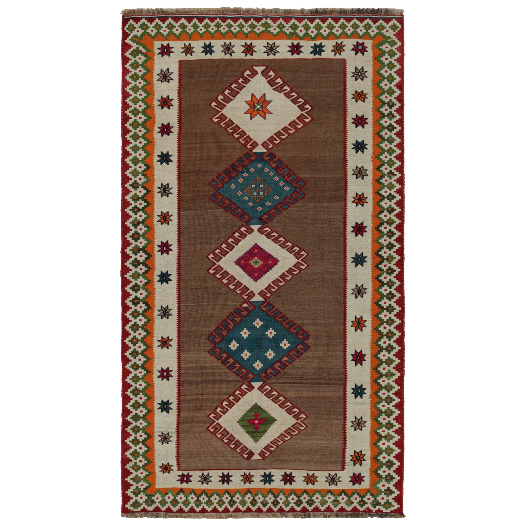 Afghanischer Vintage-Kelim-Teppich aus Stammeskunst, Vintage, mit geometrischen Mustern, von Rug & Kilim
