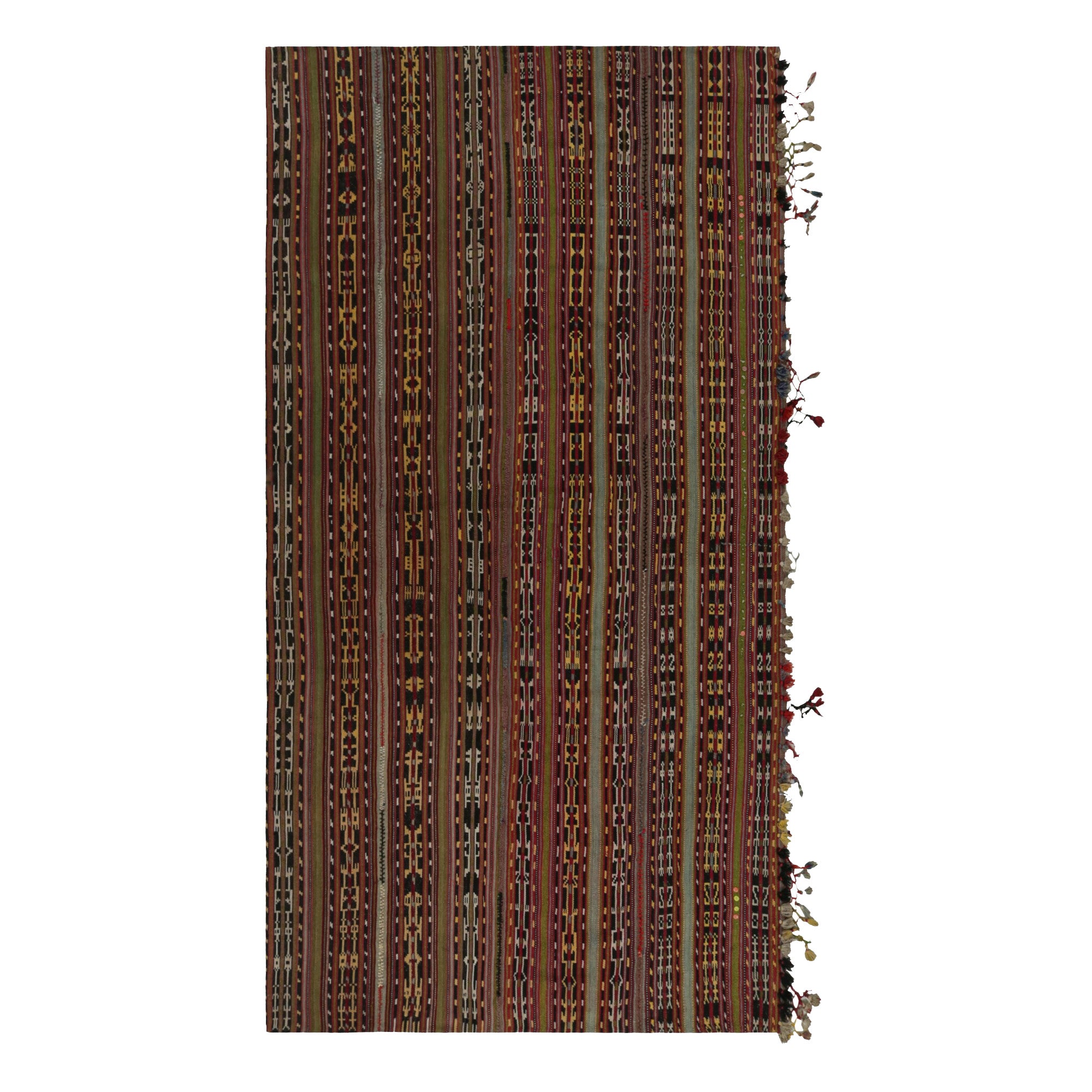 Vintage Afghani tribal Kilim Rug, with Geometric Stripes, from Rug & Kilim For Sale