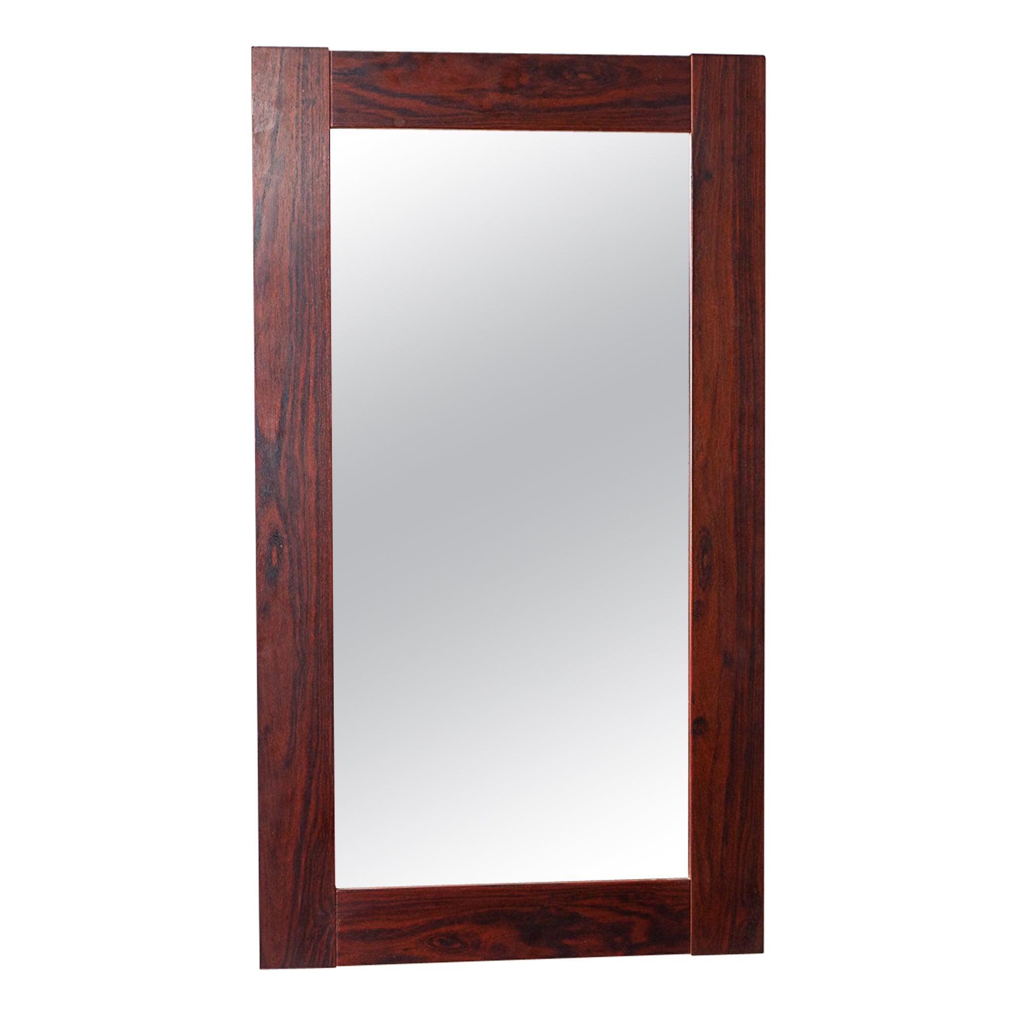 Danish Modern Rosewood Wall Mirror For Sale