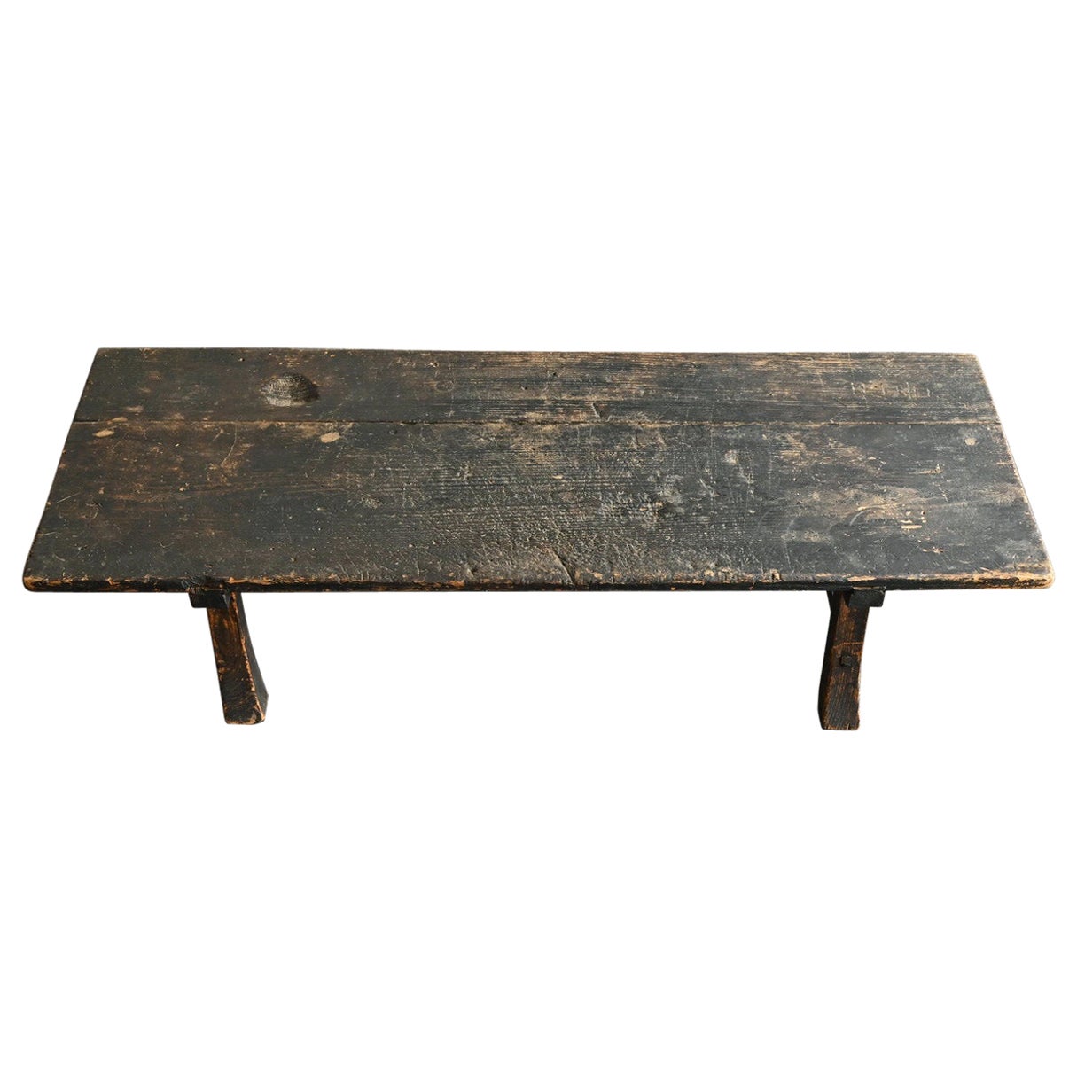 Japanese old wooden low table/wabisabi coffee table/1850-1920