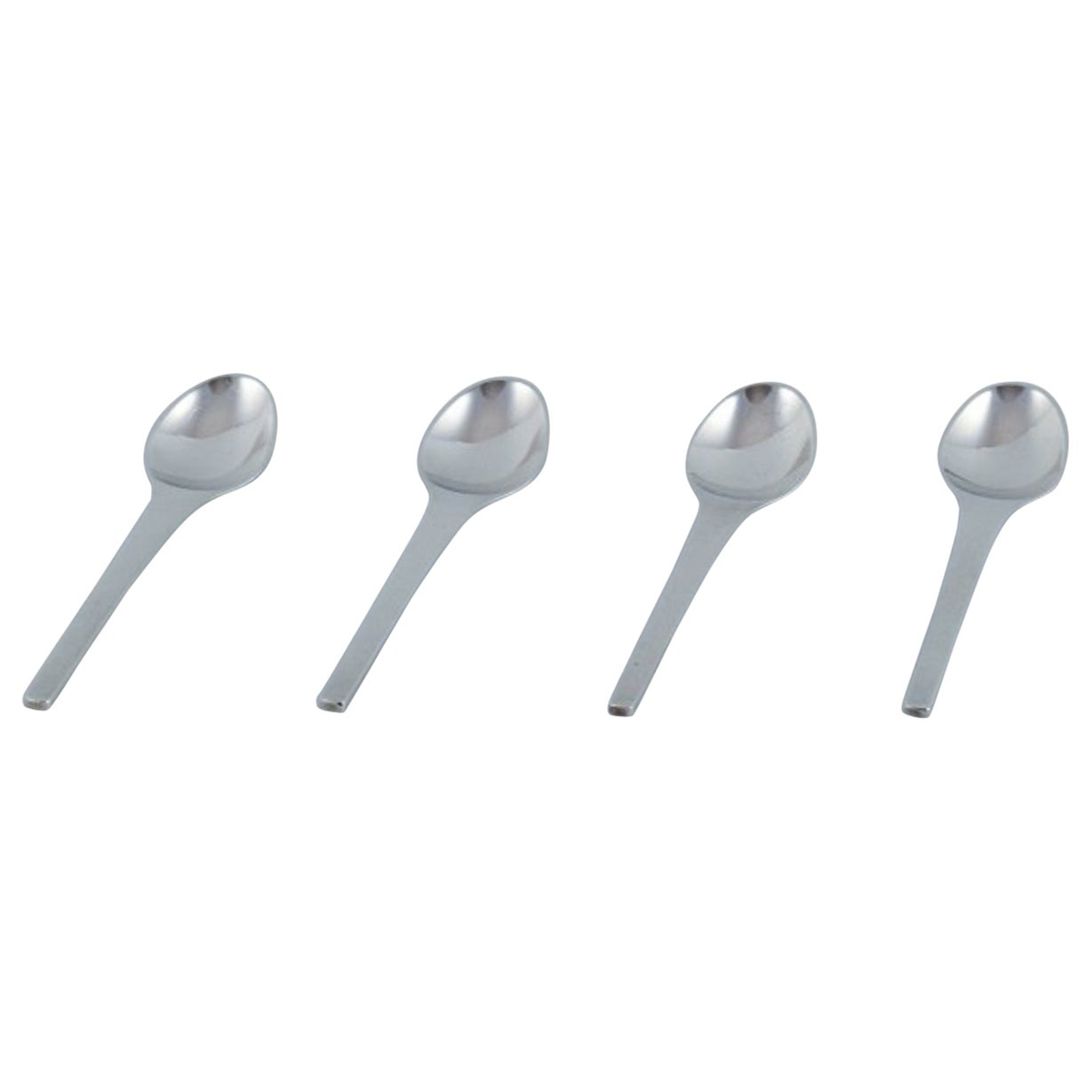 Georg Jensen, Caravel, a set of four coffee spoons in sterling silver.  For Sale