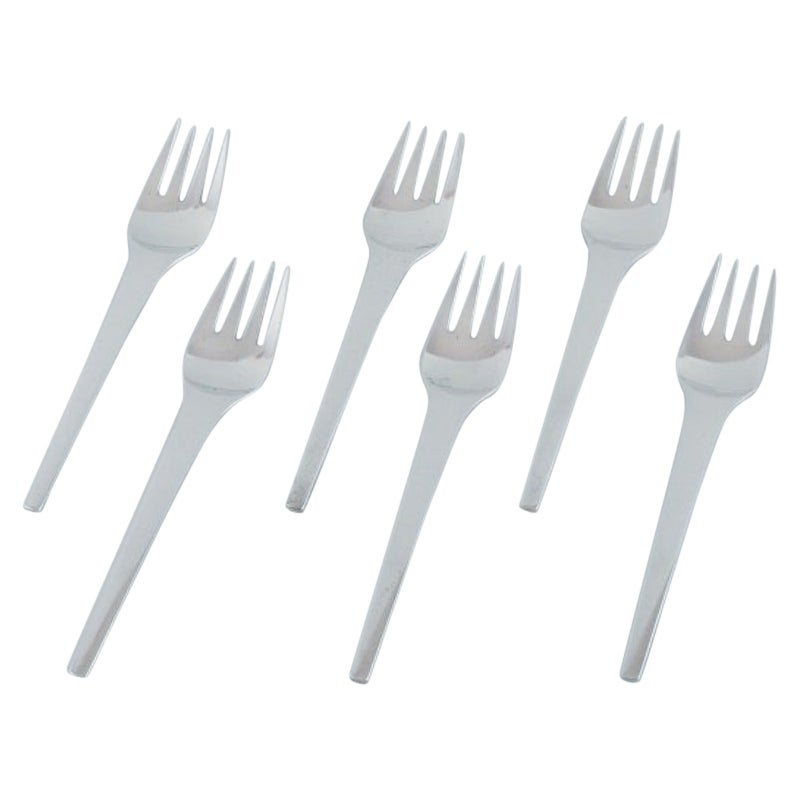 Georg Jensen, Caravel, set of six lunch forks in sterling silver.  For Sale