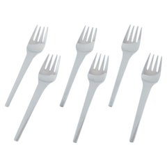 Georg Jensen, Caravel, set of six lunch forks in sterling silver. 