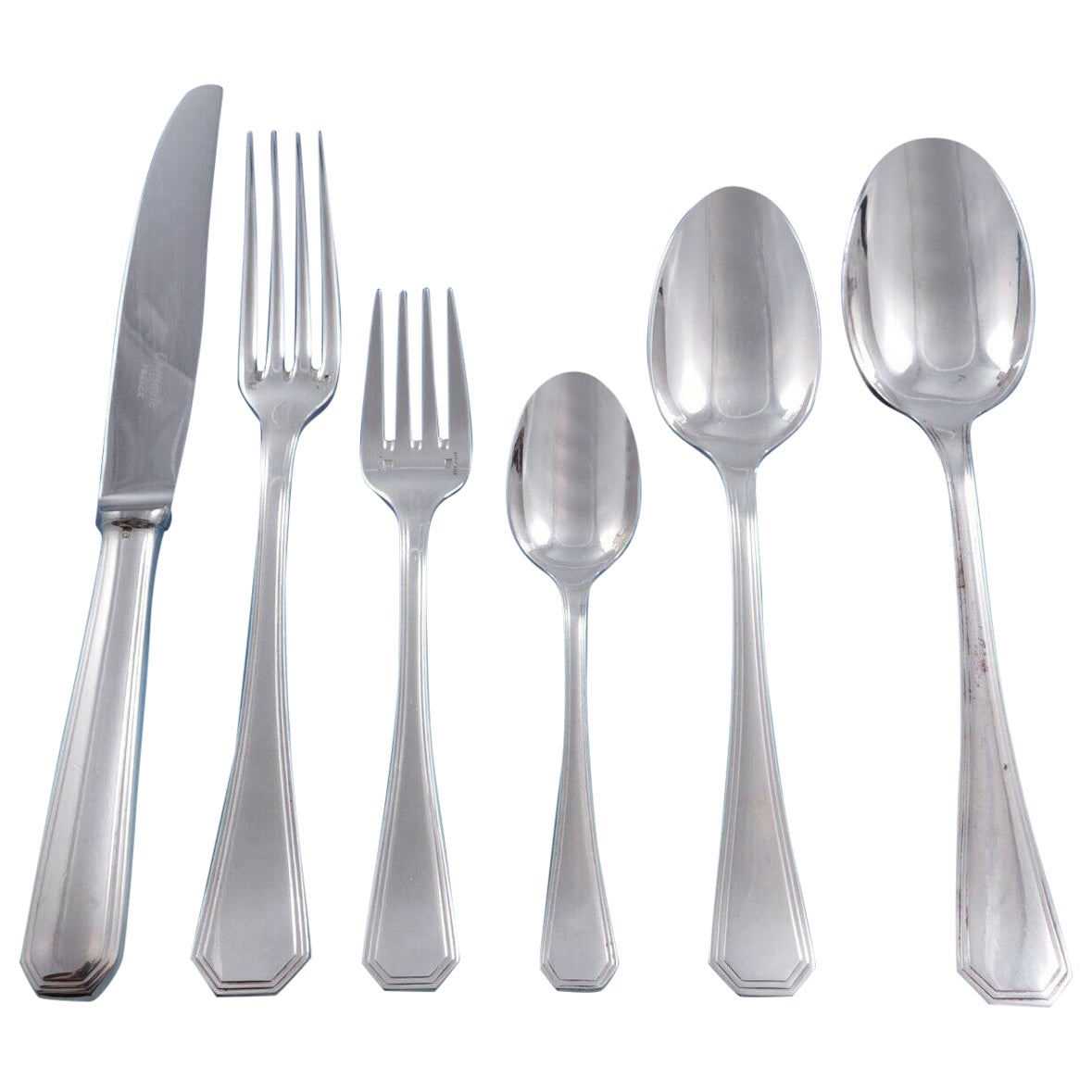 America by Christofle Silverplate Flatware Service for 36 Dinner Set 231 pieces For Sale