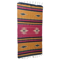 Traditioneller türkischer Vintage-Kelim-Teppich aus Anatolien mit gestreiftem Kelim, 138 X 69