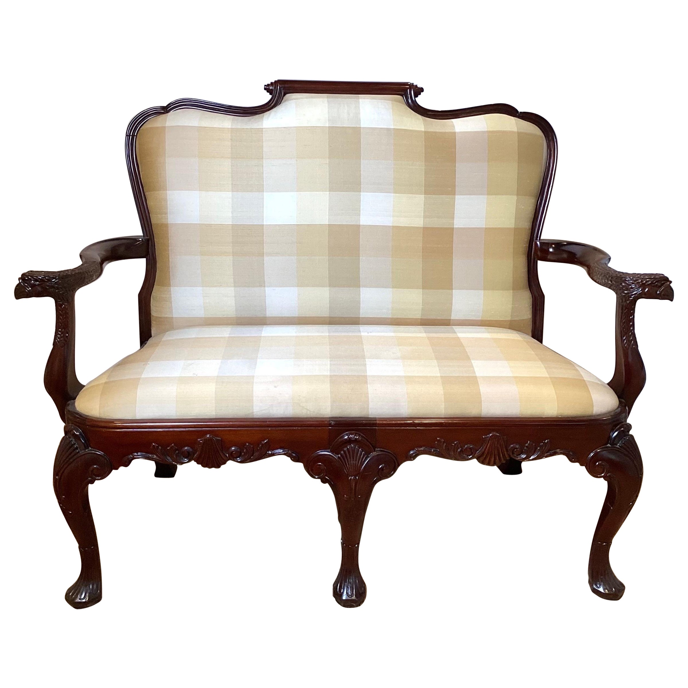 A Georgian Style Mahogany Settee by Maitland Smith  For Sale