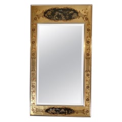 A Hand Painted Eglomise Wall Mirror by Labarge 