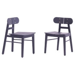 Set of 2 Butterfly Charcoal Black Dining Chairs by Esvee Atelier