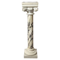 A Carved Italian Marble Pedestal Circa 1900