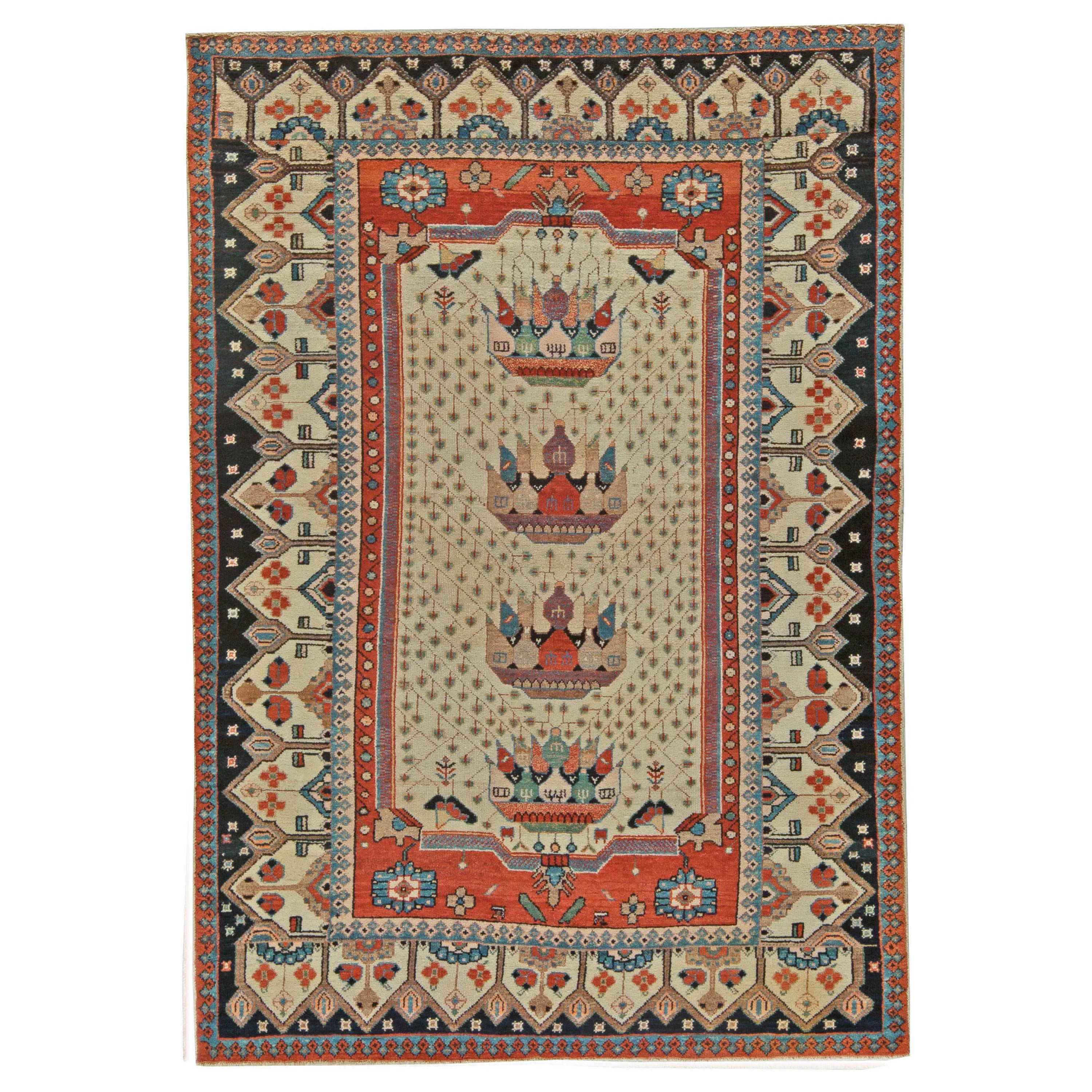 Early 20th Century Persian Malayer Handmade Rug