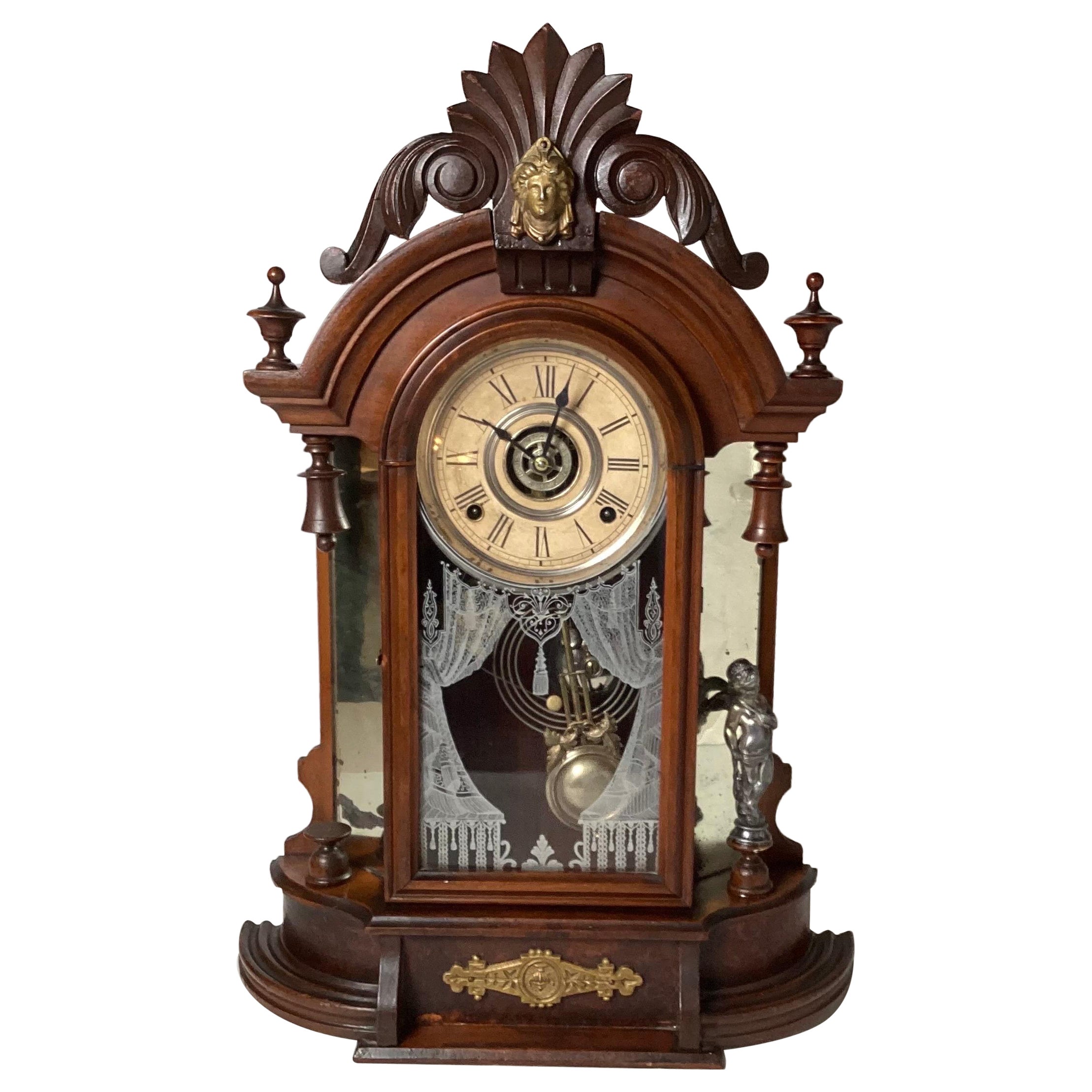 A 19th Century Walnut William Gilbert Clock  For Sale