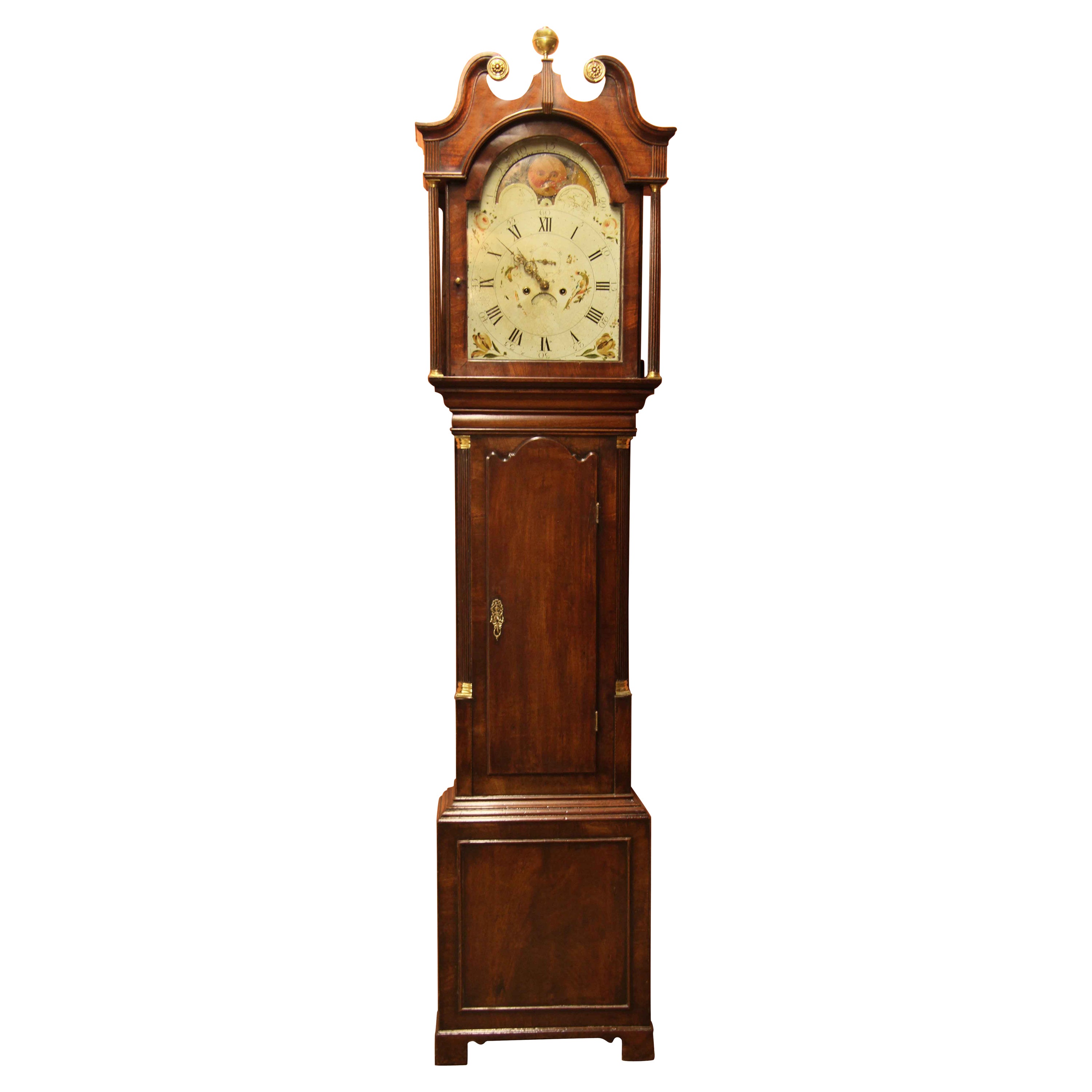 George III Painted Dial Grandfather Clock