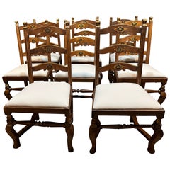 Set Of 8 Early 18th Century Italian Dining Chairs