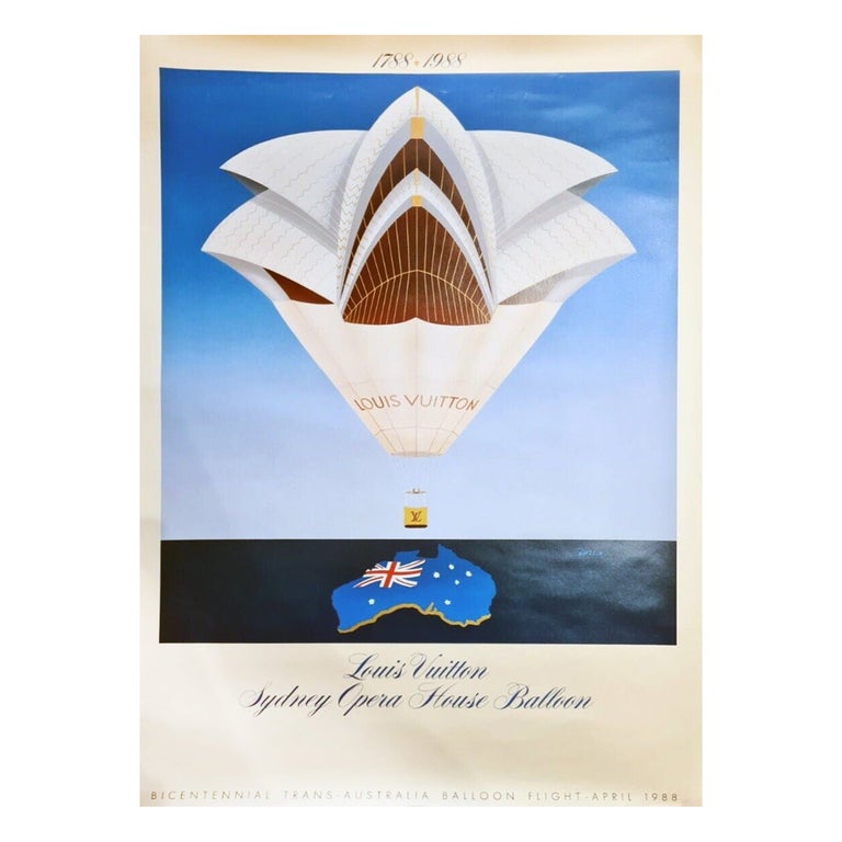 1988 Louis Vuitton Sydney Opera House Balloon Original Vintage Poster For  Sale at 1stDibs