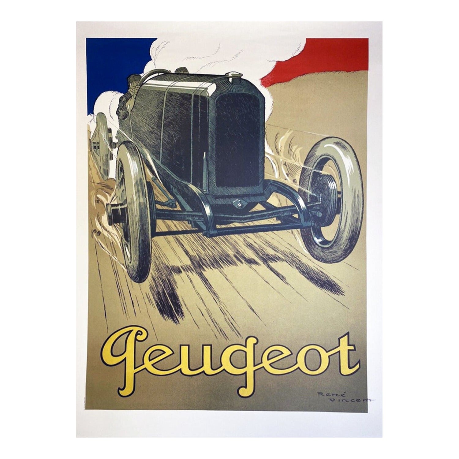 1919 Peugeot Original Vintage Poster For Sale