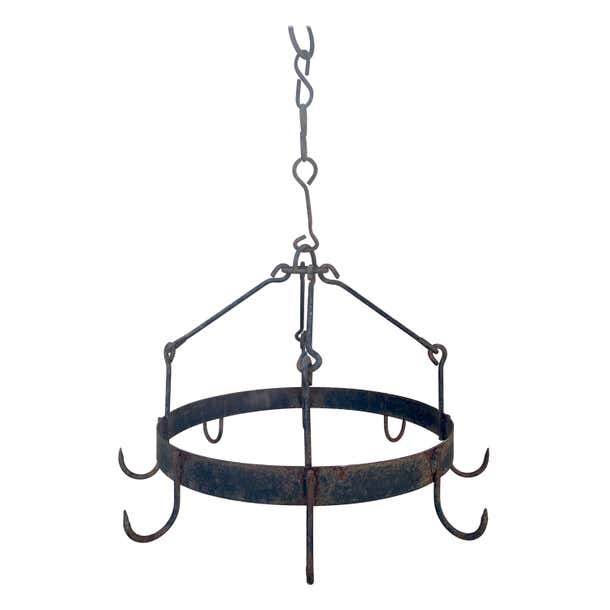 Antique Early 19th Century Handwrought Iron Game Rack or Pot Rack For ...