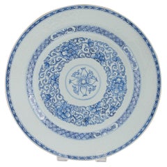 Qianlong Periode Blauer und weißer Platzteller 1736-1795