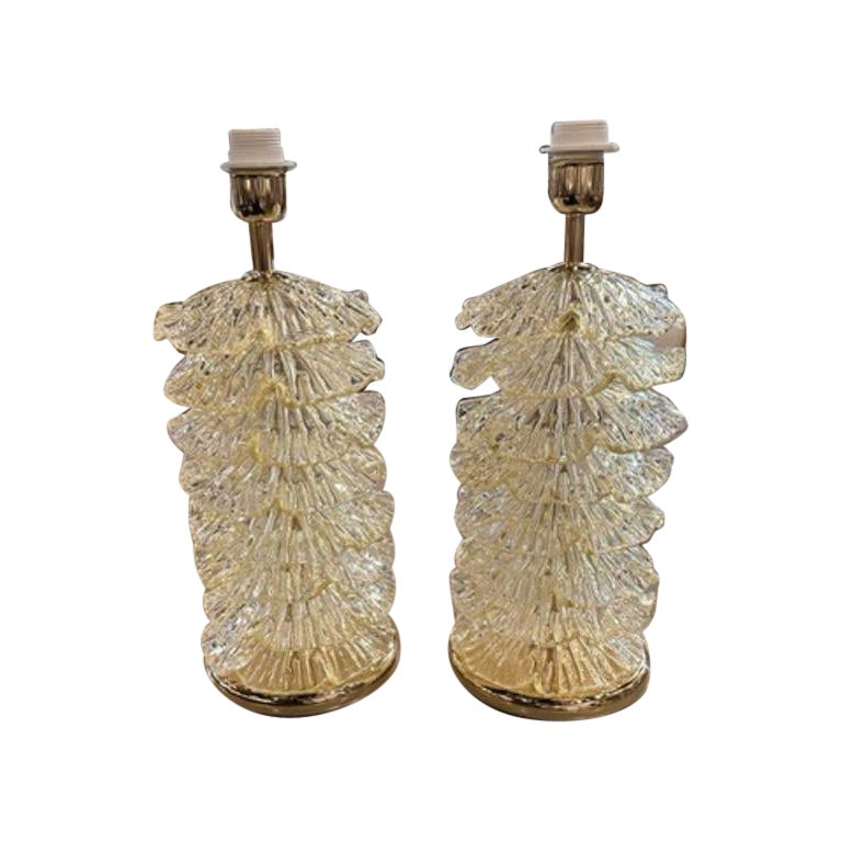 Murano Glass Ruffle Lamps For Sale