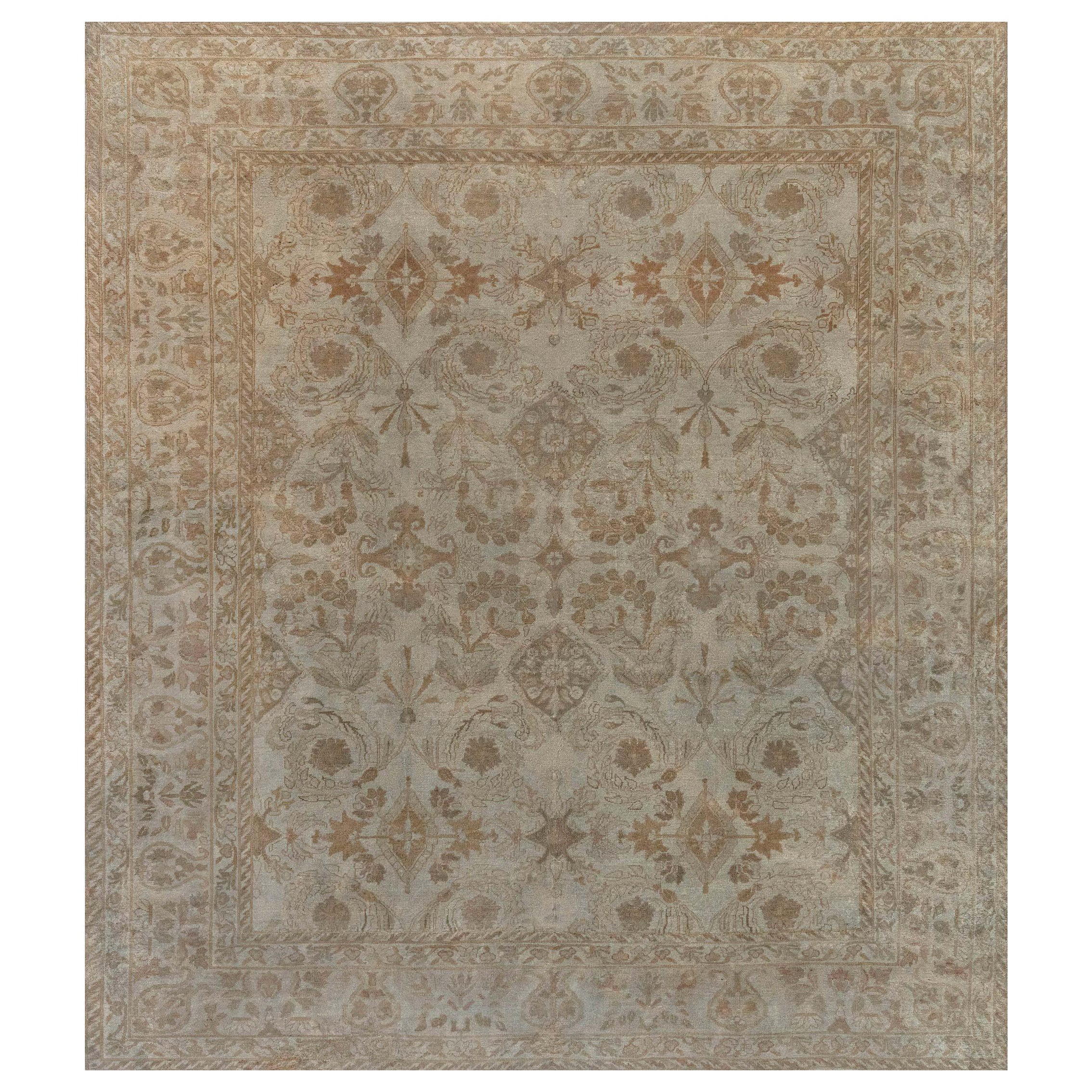 Antiker indischer Amritsar Botanic Teppich, Größe verstellbar, antik