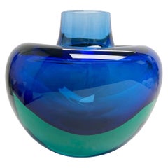 Flavio Poli Murano Art Glass Sommerso Vase Vessel 