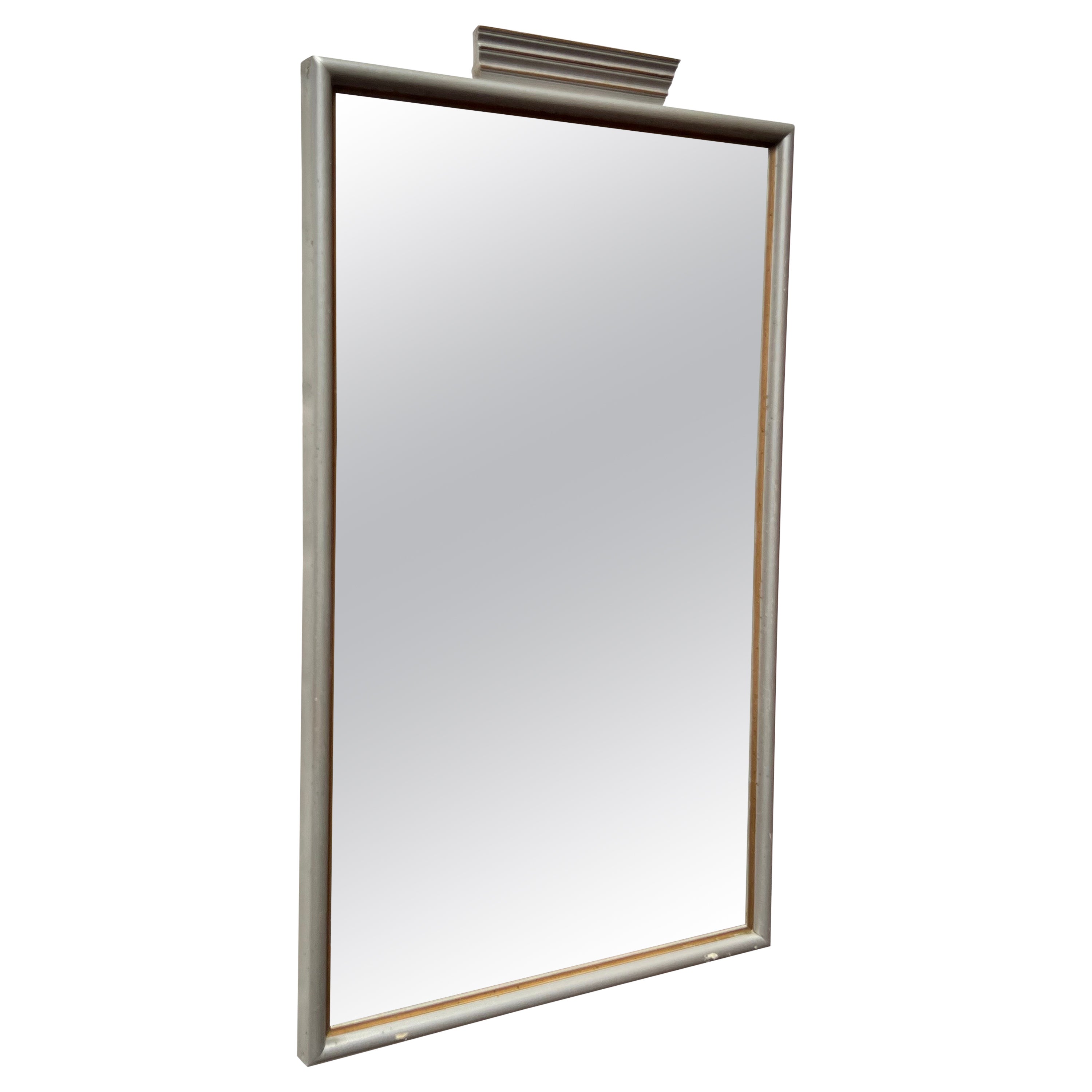Swedish grace Art Deco 1930s silver Mirror, in the Vibe of Axel Einar Hjorth For Sale