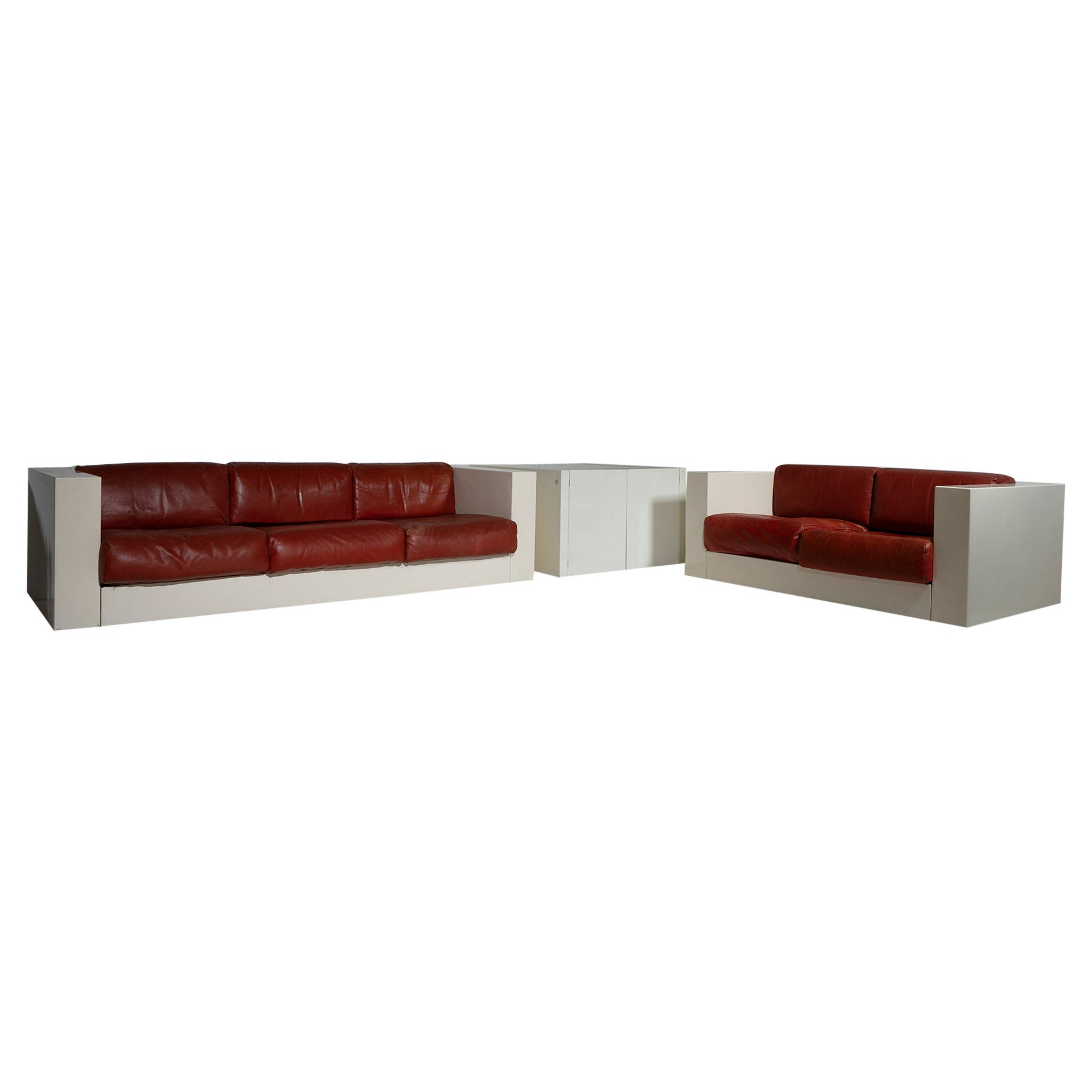 White Lacquered "Saratoga" Sofas by Massimo Vignelli for Poltronova, Italy, 1964 For Sale