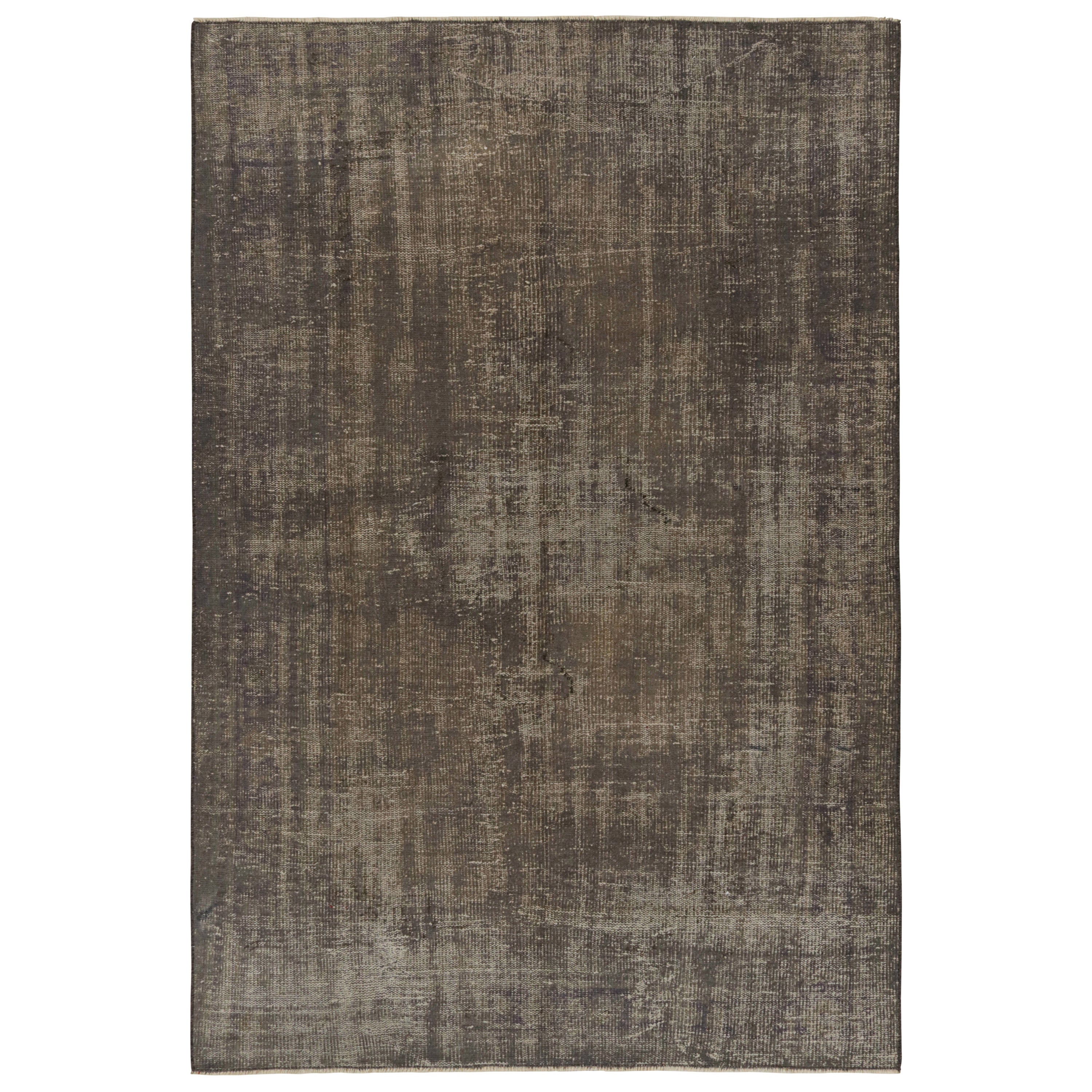 Vintage Zeki Müren Plain Rug, in Gray, from Rug & Kilim For Sale