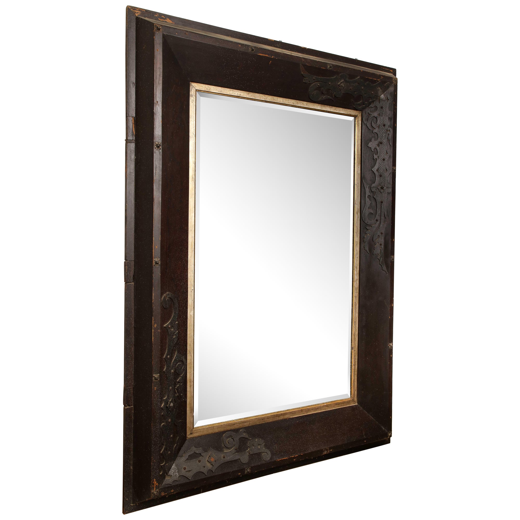 Very Large Scale Decorative Carved Wood Frame Mirror
