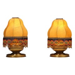 Vintage Pair of 1960s Italian Brass Table Lamps - Classic Elegance with Original Patina 