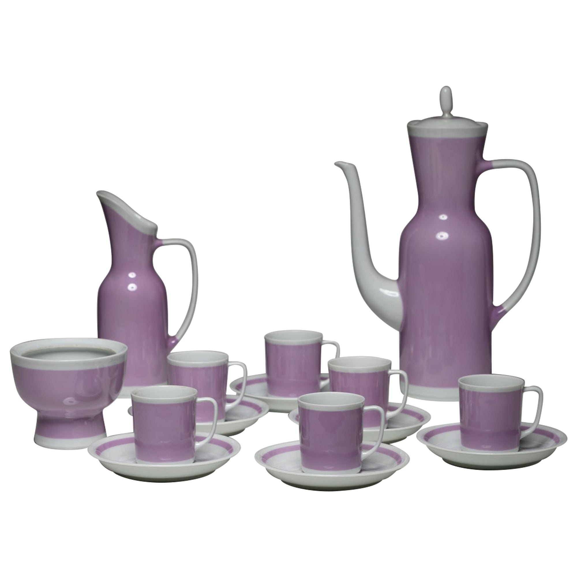 "Donatella” Coffee Set by Giovanni Gariboldi for Richard-Ginori, Italy 1950s