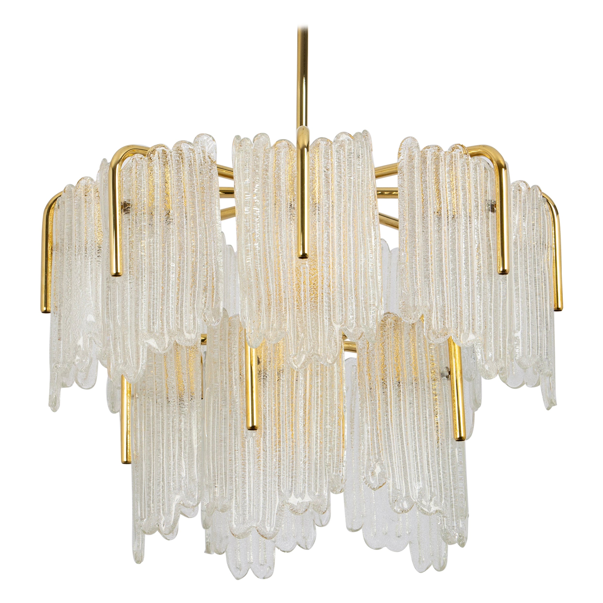 1 de 2 Superbe lustre Carl Fagerlund, feuilles de verre Murano, années 1960 en vente