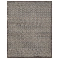 Rug & Kilim’s Distressed Tribal Style Rug In Gray With Geometric Pattern