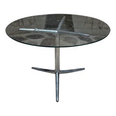 Vintage 1970s Modernist Side Table Tripod Base Aluminum