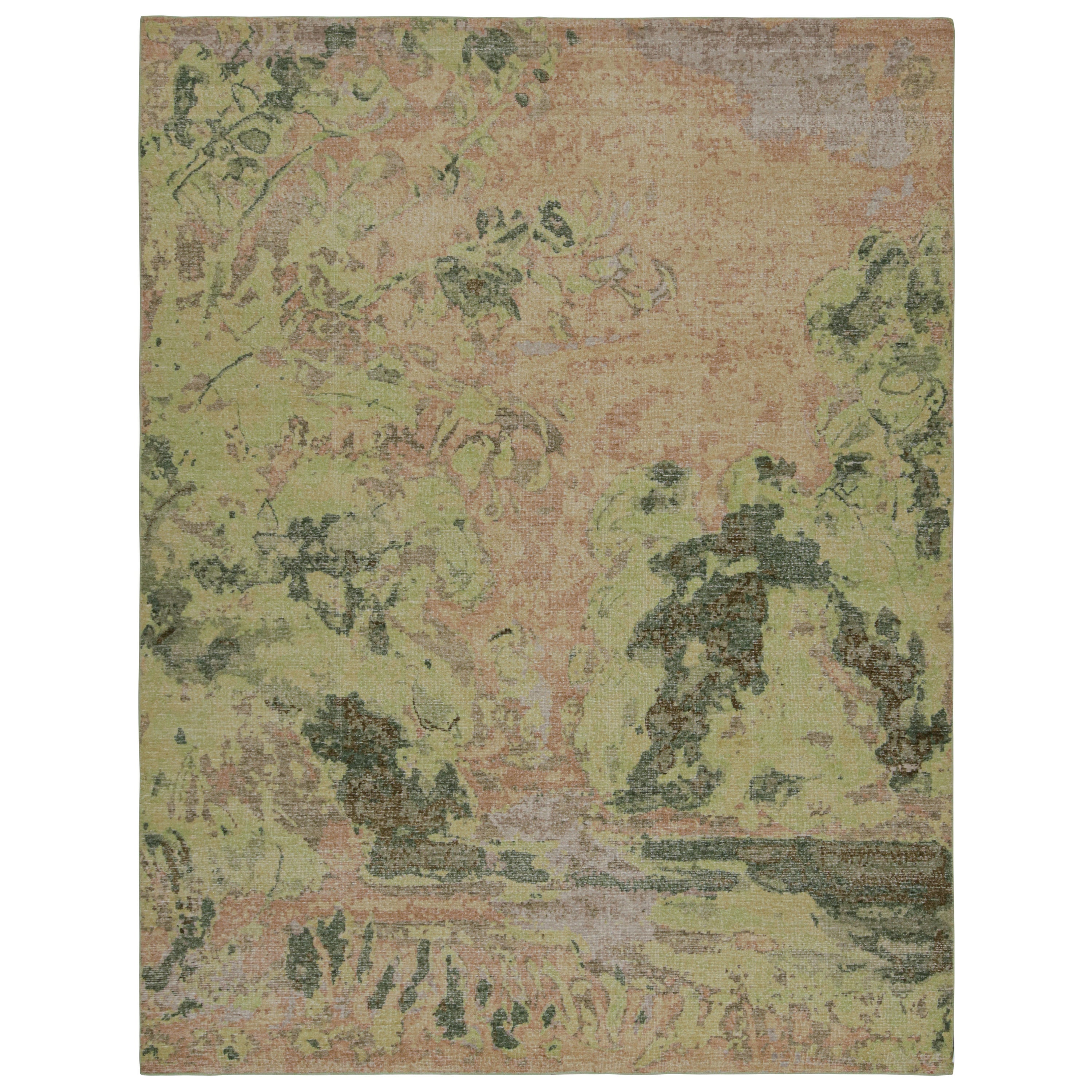 Rug & Kilim’s Contemporary Abstract Impressionist Rug, with Botanical Imagery For Sale