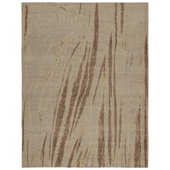 Rug & Kilim’s Modern Abstract Art Rug in Taupe, with Geometric Patterns