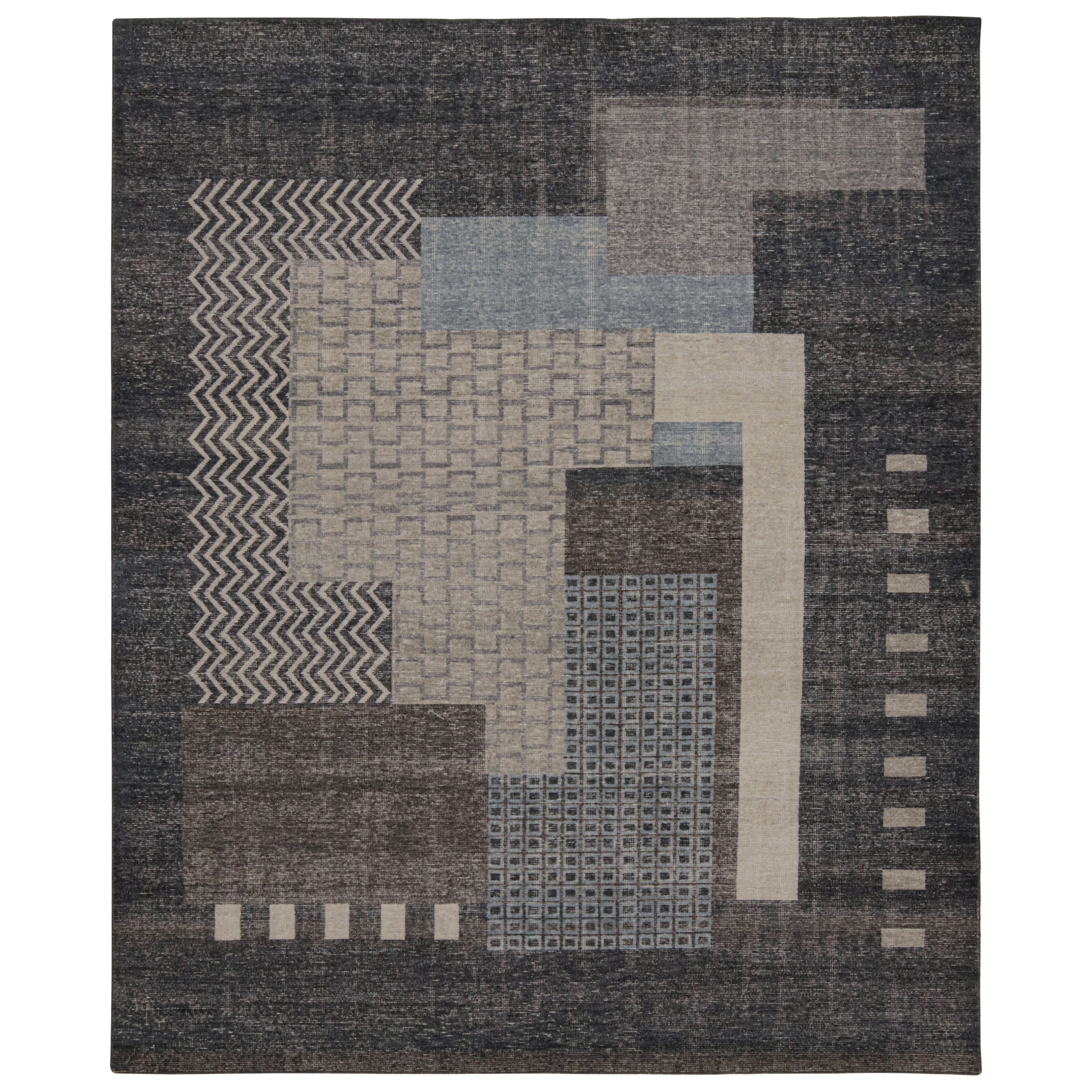 Rug & Kilim’s Modern French Art Deco Rug, with Geometric Patterns For Sale