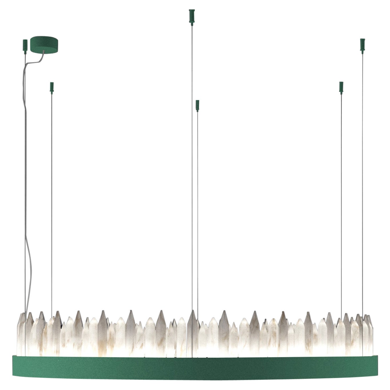 Urano Freedom Green 100 Pendant Light 3 by Alabastro Italiano For Sale