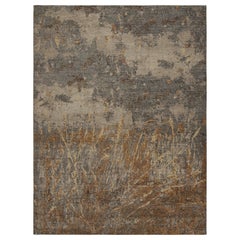 Rug & Kilim’s Abstract Distressed Rug With Geometric Pattern