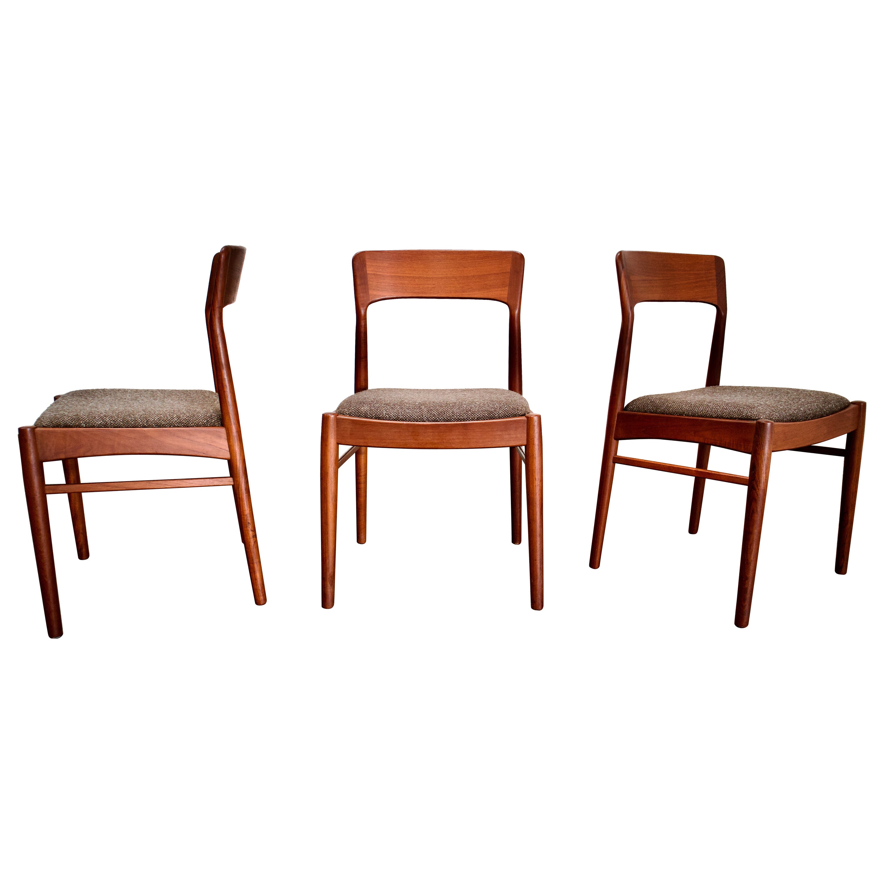 Quirky 1960s Danish Teak Chairs By Kai Kristiansen for K.S. Mobler For Sale