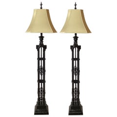 A Pair of 1880's Victorian Gate Posts Now As Floor Lamps