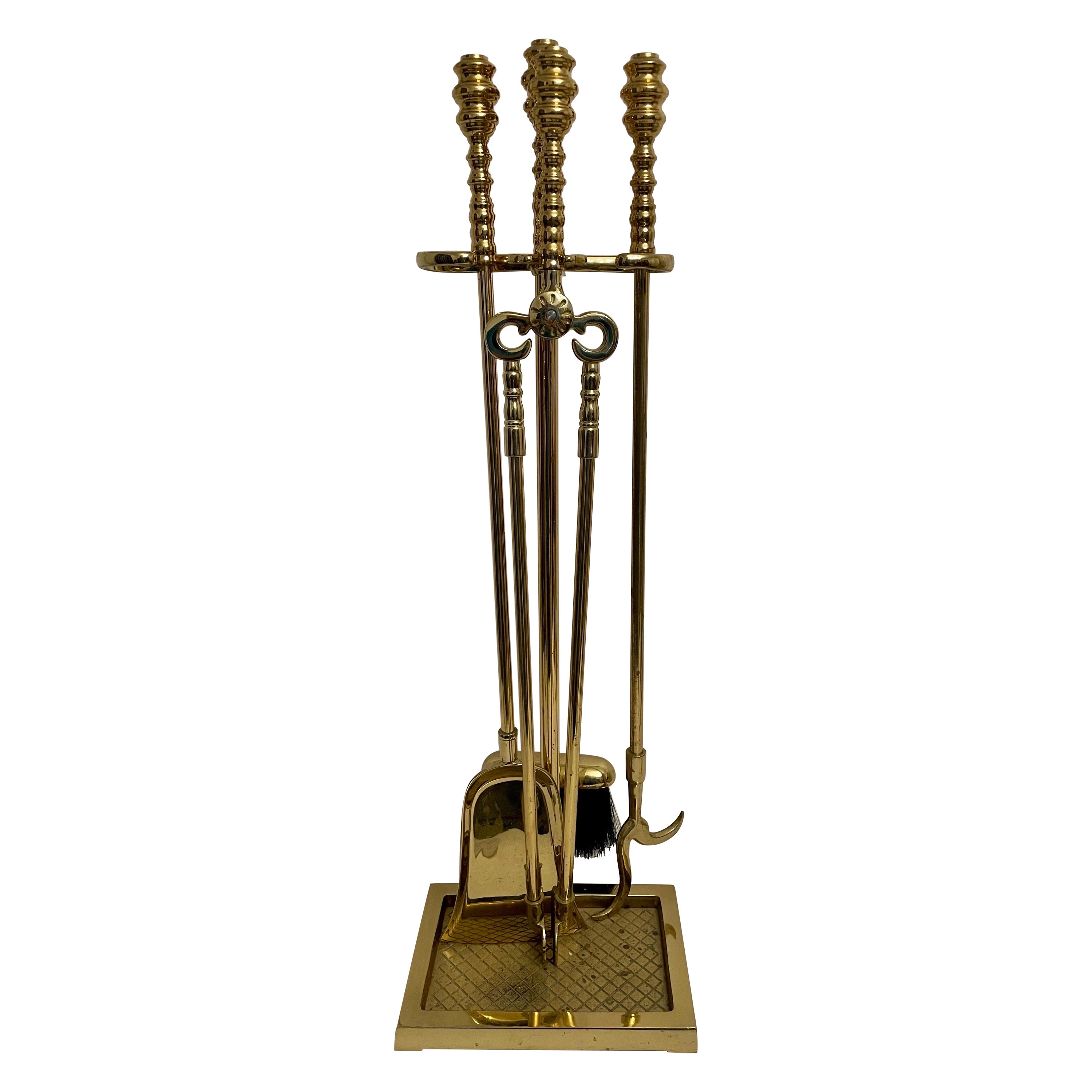 Brass Fireplace Tool Set by  Virginia Metalcrafters