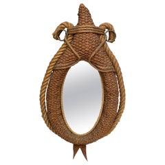 Mid-Century Rope Horse Yoke Mirror Adrien Audoux & Frida Minet