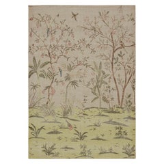 Rug & Kilim's Contemporary Distressed Pictorial Rug, mit botanischen Darstellungen