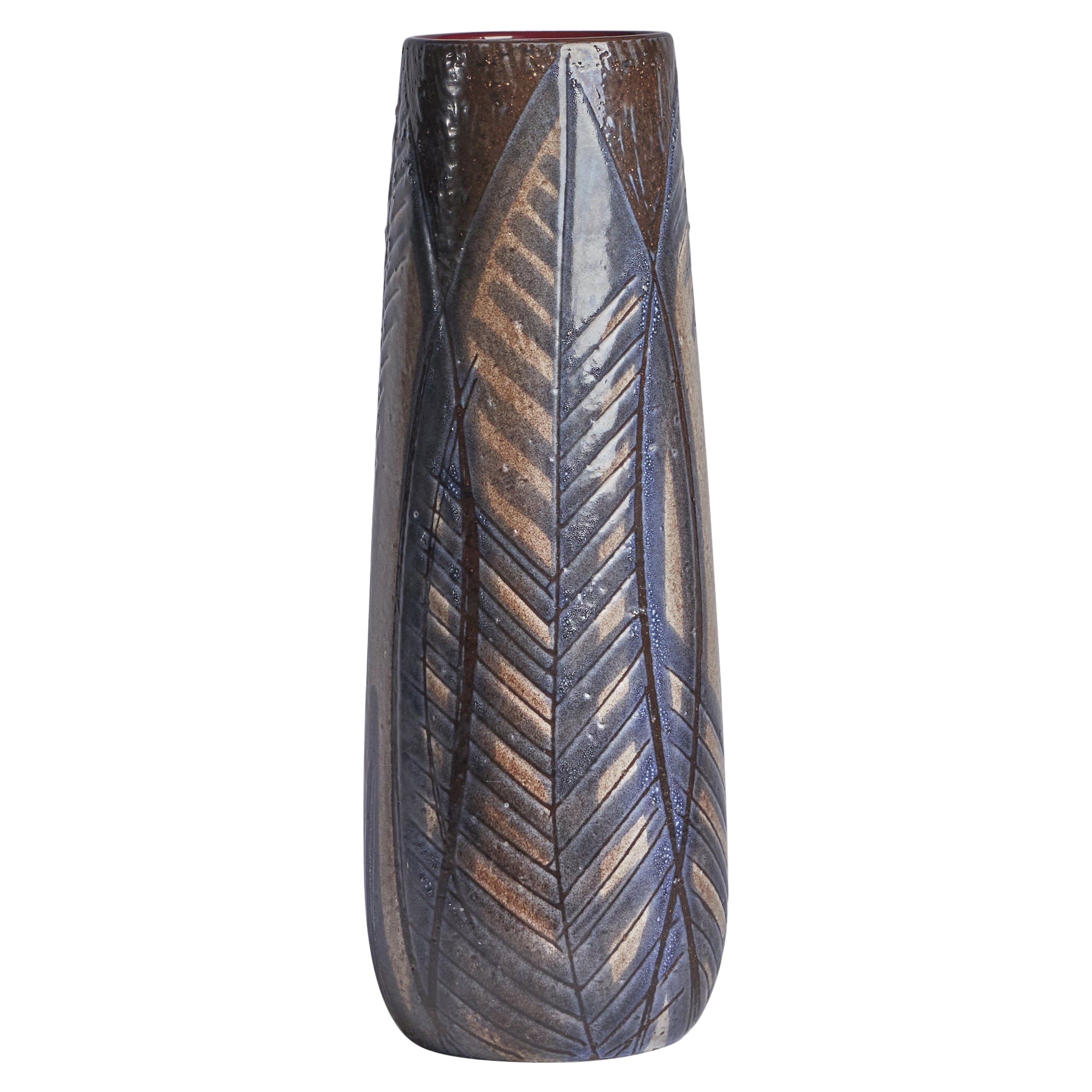 Ingrid Atterberg, Floor Vase, Earthenware, Sweden, 1950s For Sale