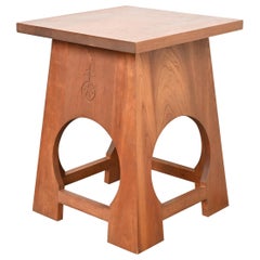 Roycroft Arts & Crafts Cherry Wood Tabouret by Stickley