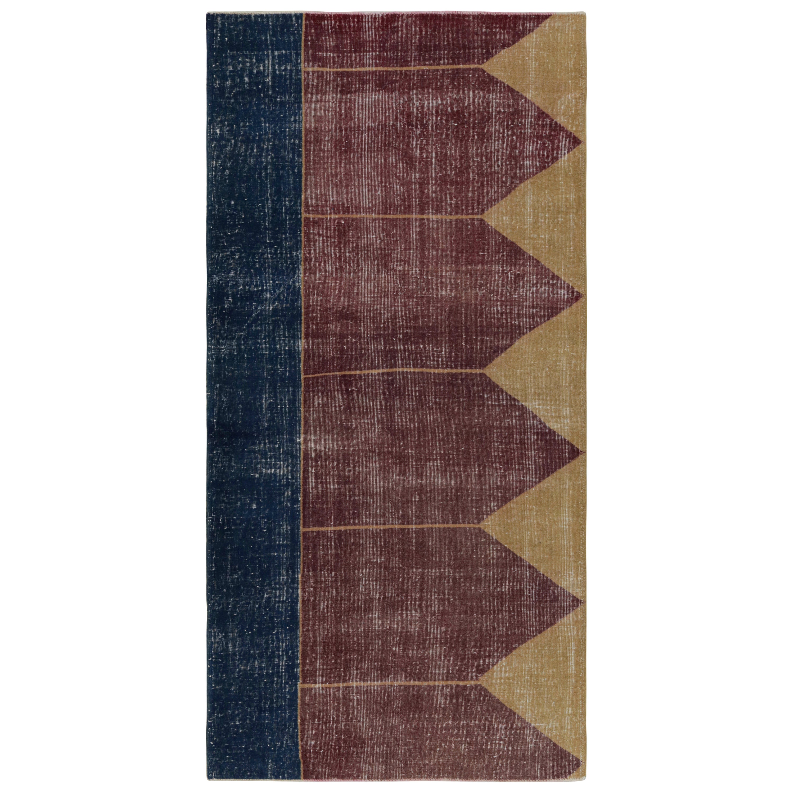 Vintage Turkish Rug in Brown, with Geometric Patterns, from Rug & Kilim For Sale