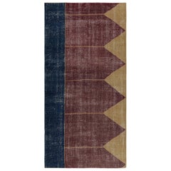 Türkischer Vintage-Teppich in Brown, mit geometrischen Mustern, von Rug & Kilim