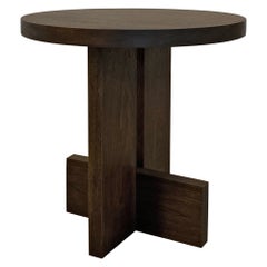 Handcrafted Walnut Axel Side Table 18"Dia by Mary Ratcliffe Studio