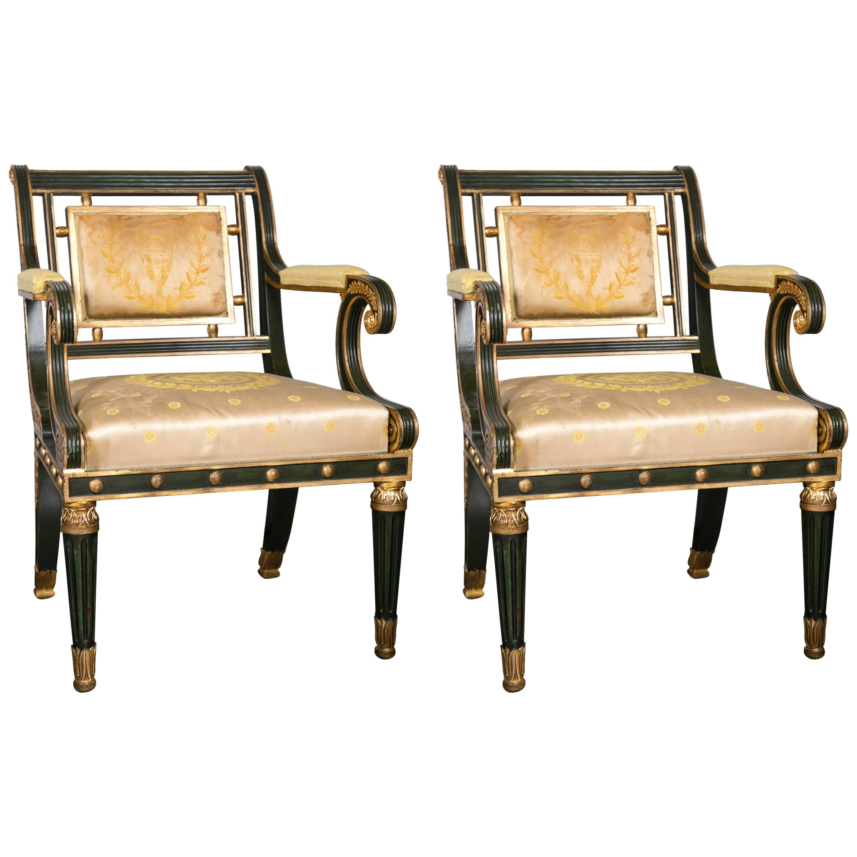 Pair of Fabulous Russian Neoclassical Style Chairs