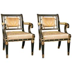 Pair of Fabulous Russian Neoclassical Style Chairs